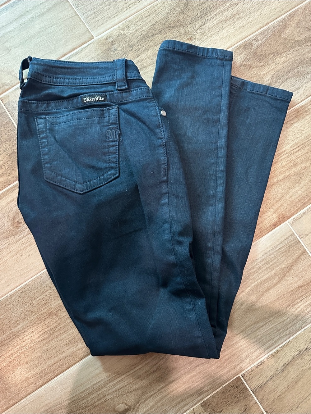 Miss Me Women's Dark Black Straight Leg Jeans